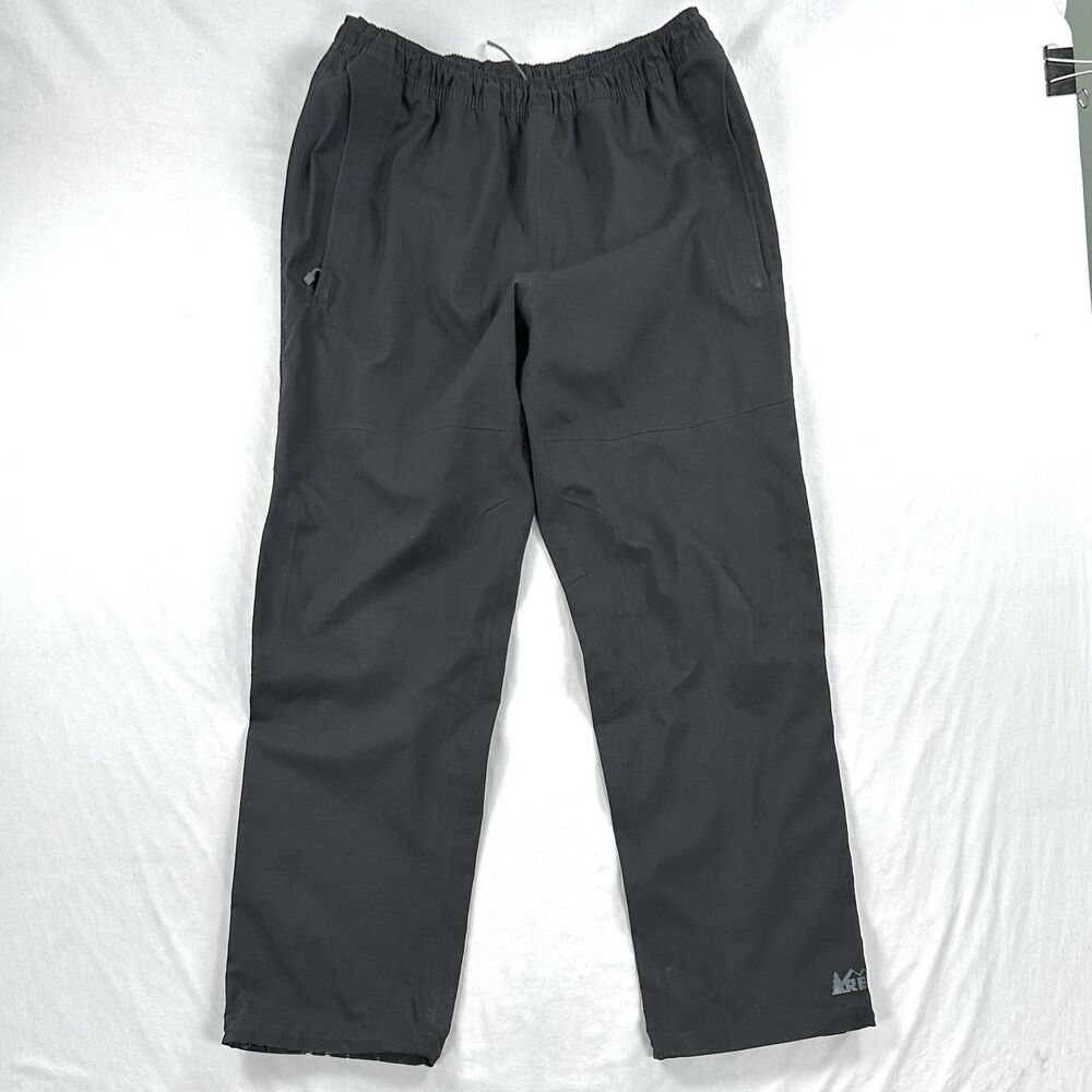 REI Elements Rain Pants Mens Large 30L Black Crest Trail Waterproof Hiking